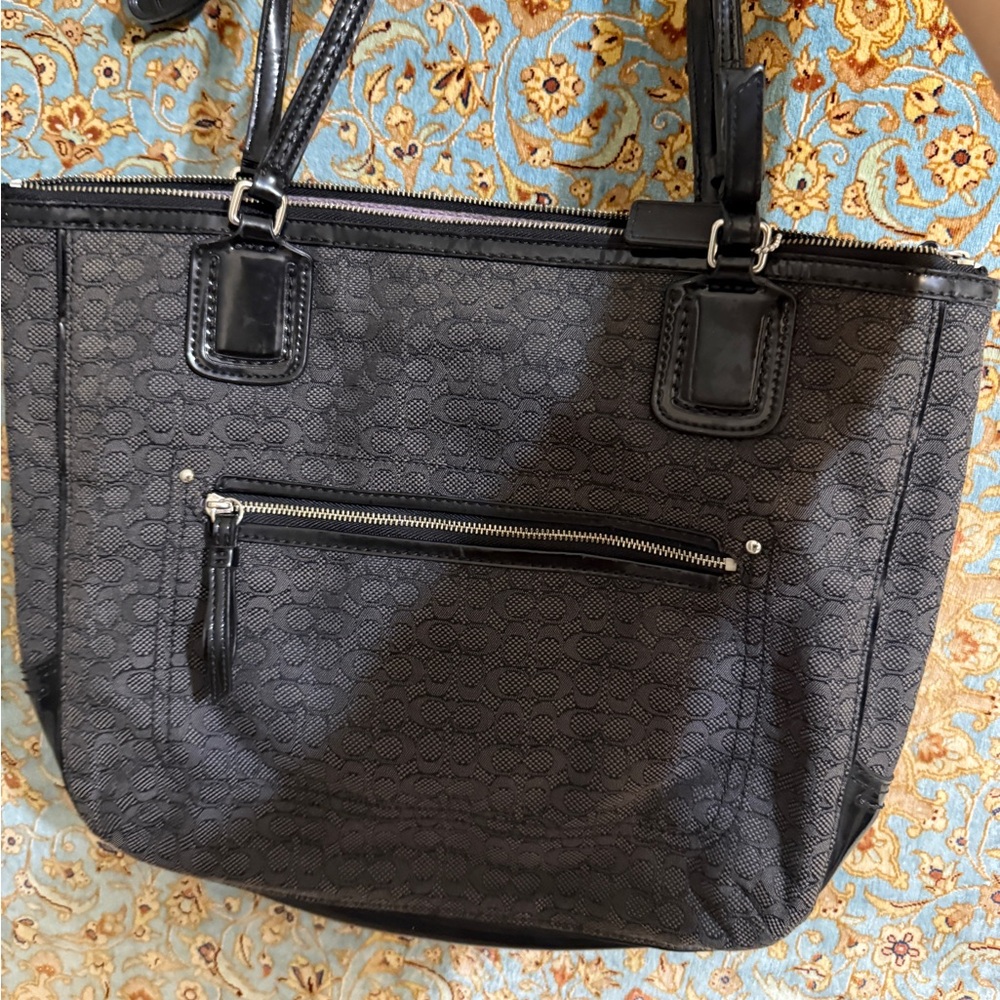 Coach Black Patterned Shoulder Bag